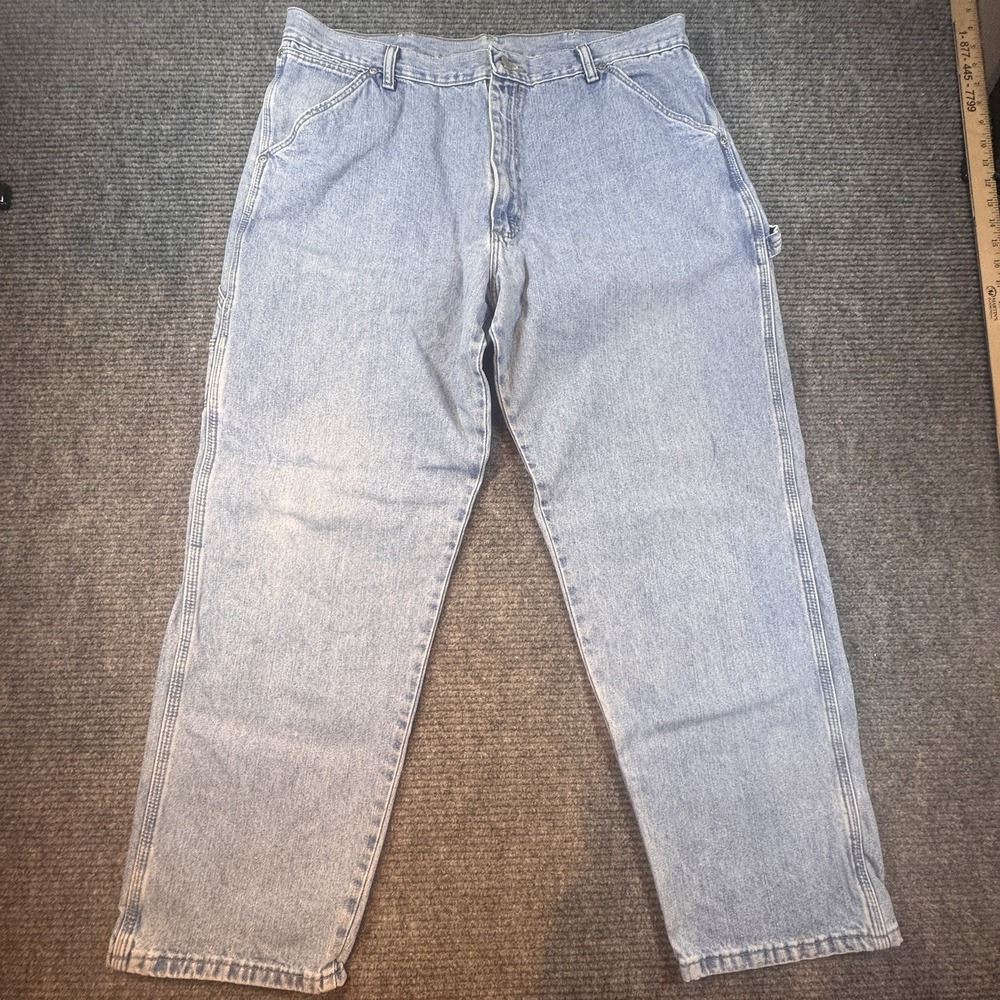 Lot Of 2 Wrangler Men's Blue Jeans Carpenter Light Wash 38x30